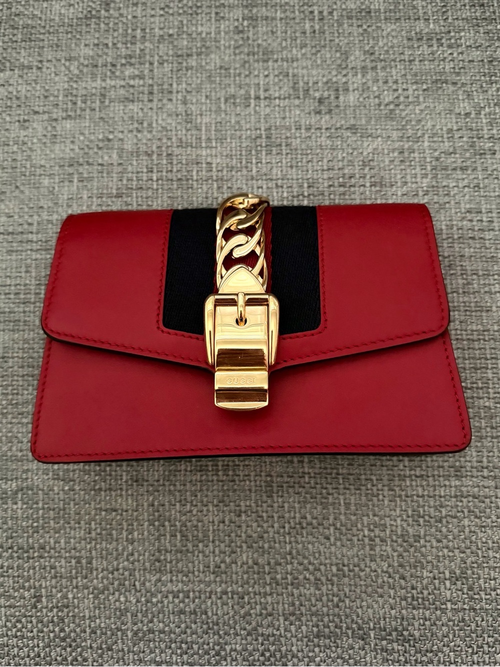 Gucci GG Sylvie Red Mini Bag with Crossbody Chain Great Condition